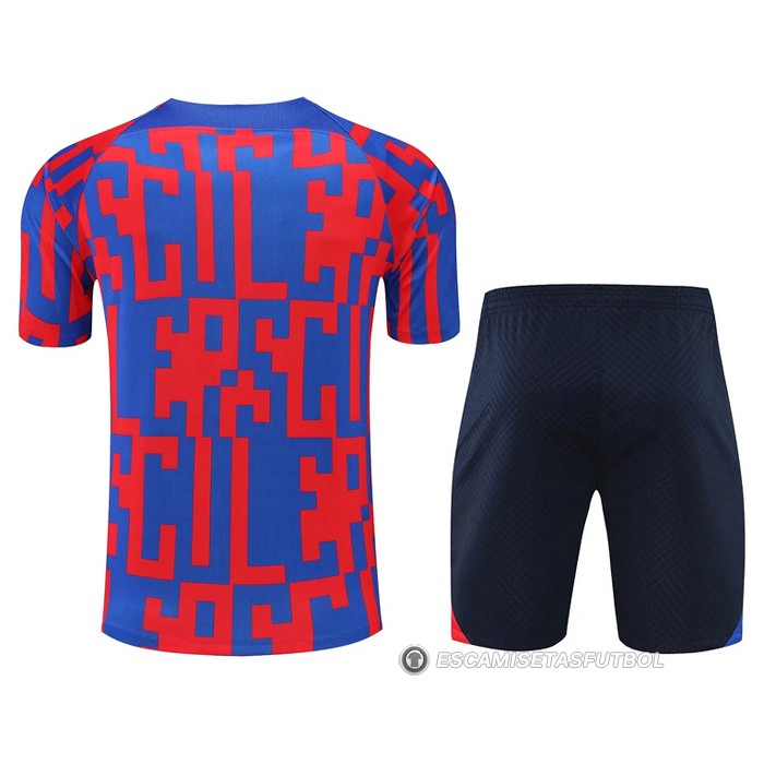 Chandal del Barcelona Manga Corta 22-23 Rojo y Azul - Pantalon Corto